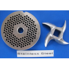 #12 x 1/8" PLATE & SWIRL KNIFE S/S Meat Grinder SET